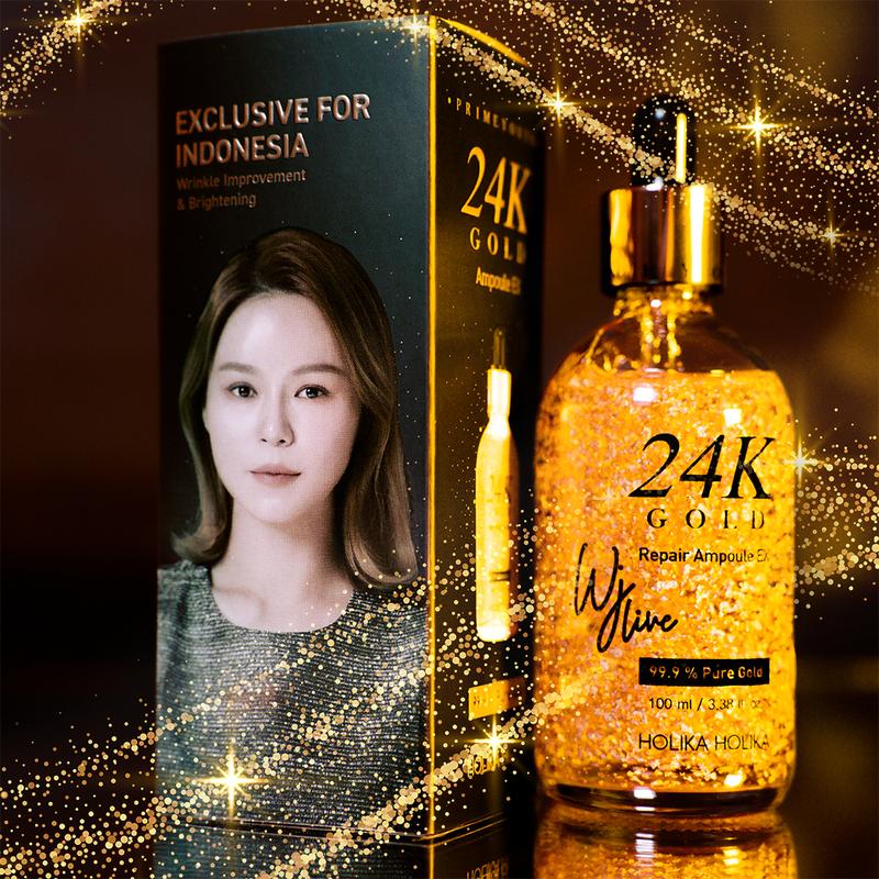 [Holika Holika] NEW 24K Gold Ampoule ( Serum Wajah Emas) Kerutan Mencerahkan Vitamin Mengencangkan 2