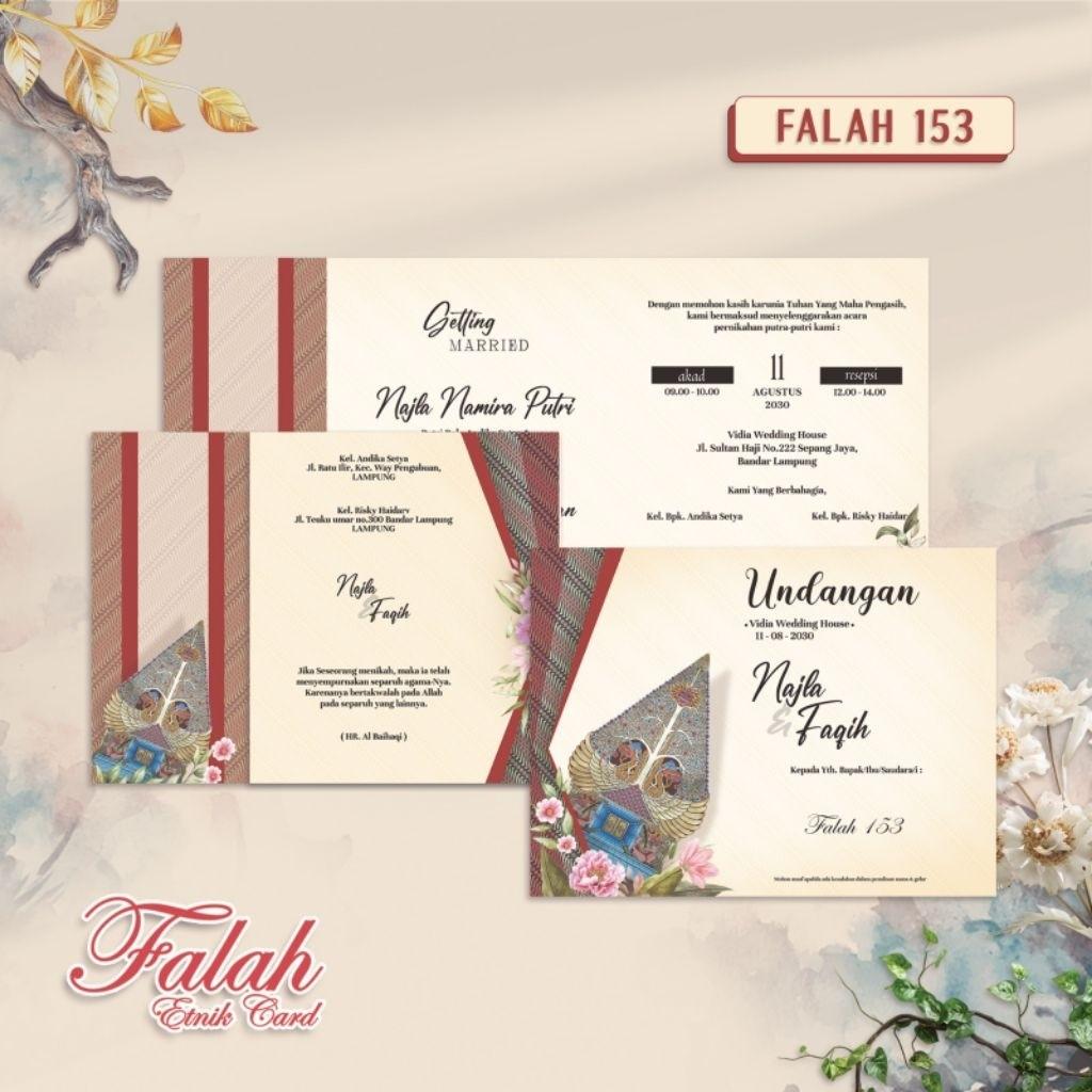 Undangan Pernikahan FALAH 153 Elegan Modern Paket Lengkap 100 PCS Gratis Label & Plastik - JanjiKita | Default