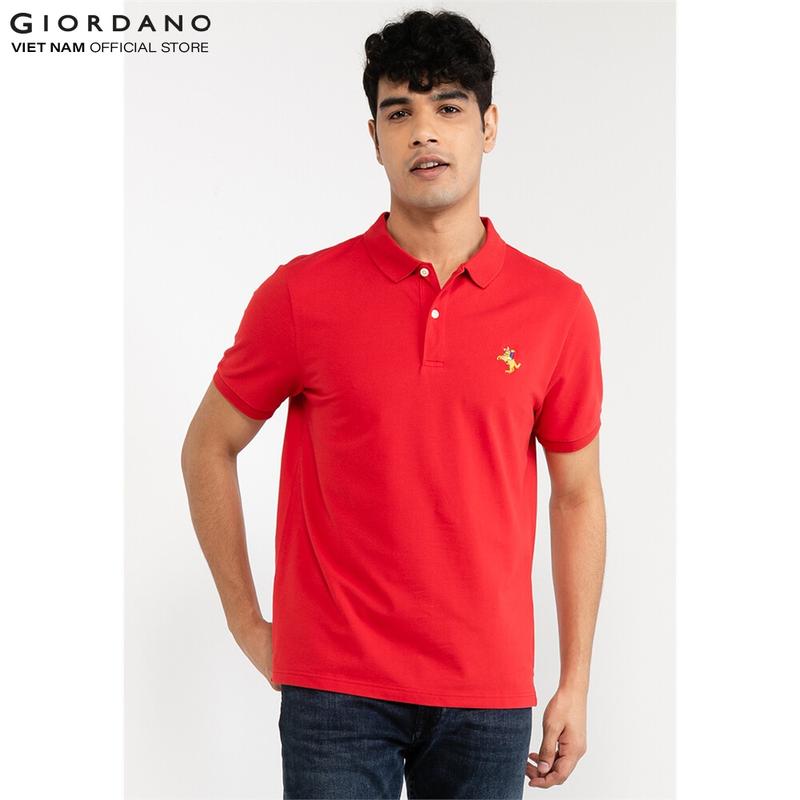 GIORDANO Áo Thun Có Cổ Polo Nam Thêu Logo Napoleon 01011251