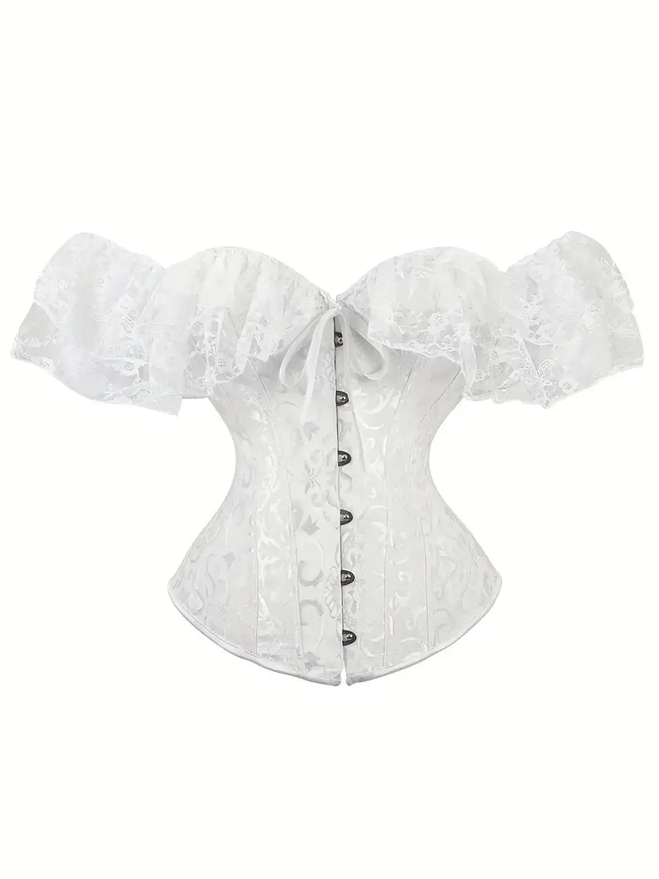 Women's Floral Jacquard Bone Fishbone Corset Structure Shapewear Tube Top, Retro Fashionable Tummy Control Shaper, Women's Shapewear for All Seasons