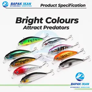 Bapak Ikan Lures & Baits Sinking Minnow Fishing(5.5cm/6g) Mini Treble Hook Lure Baits Casting Pancing Fishing Lure-BK015