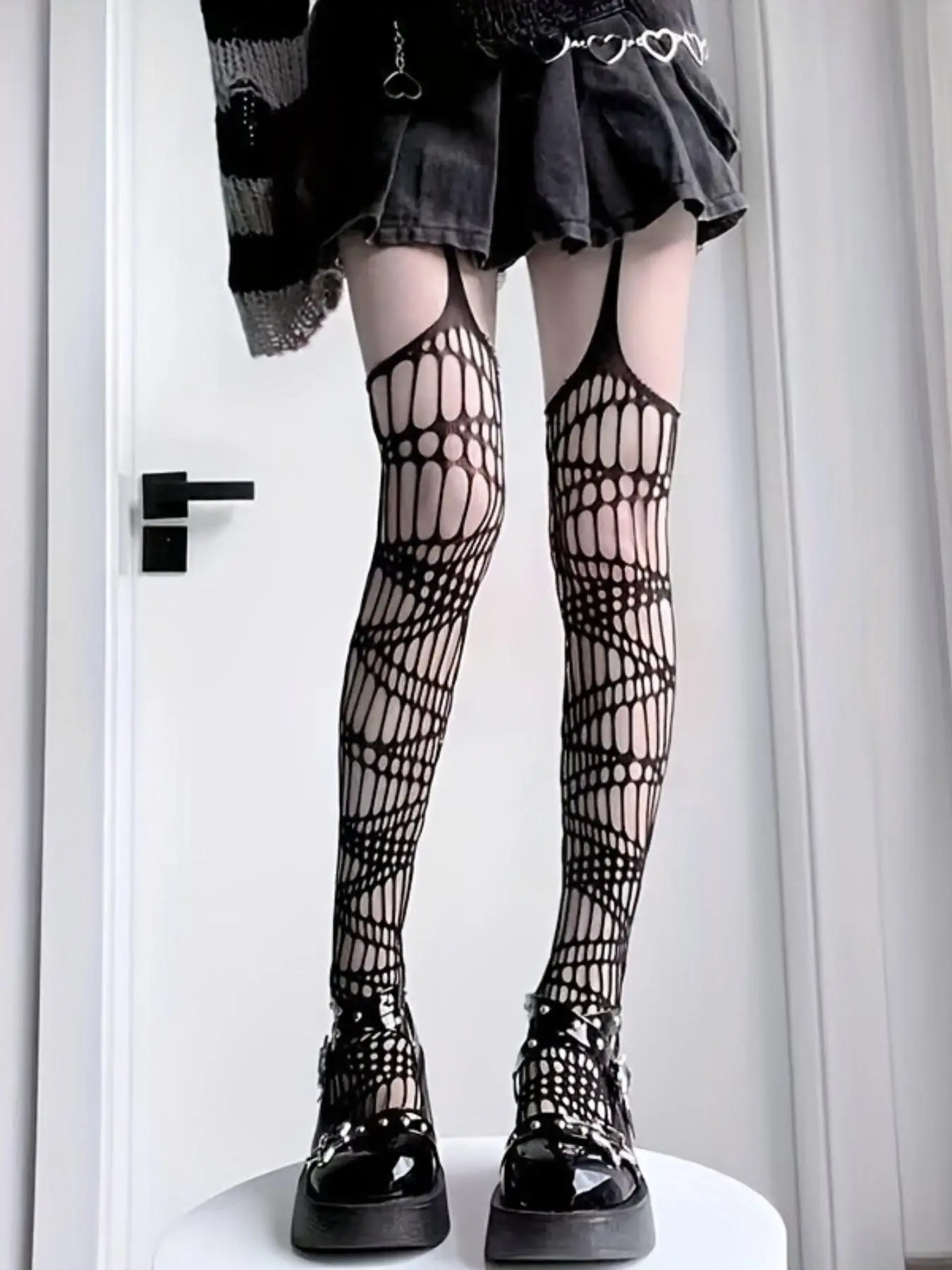 Women's 1 Pair Hollow Out Sheer Fishnet Sexy Tights, Fashionable Comfy Breathable Pantyhose for Daily Wear, Ladies Stockings for All Seasons