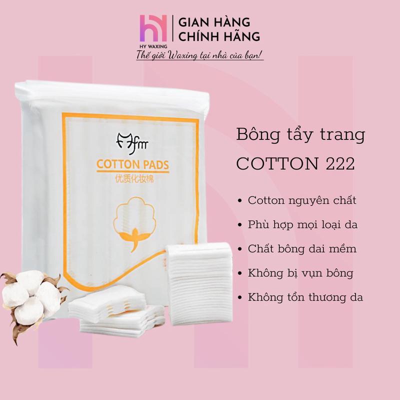  Bông Tẩy Trang 222 Miếng 3 Lớp Cotton Sợi Tự Nhiên HY WAXING Phù Hợp Mọi Loại Da 8385 