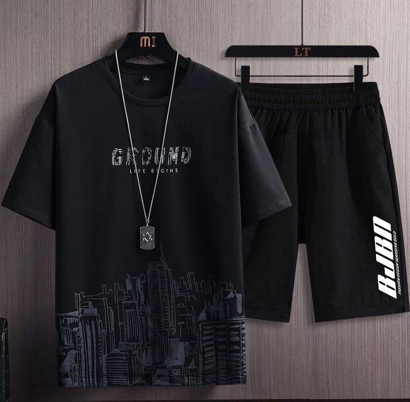 Bộ đồ bộ thun mè co giãn 4 chiều GROUND LIFE BEGIN quần lưng chất thun mè mỏng nhẹ thoải mái Áo Menswear Nhung set  nam năng động