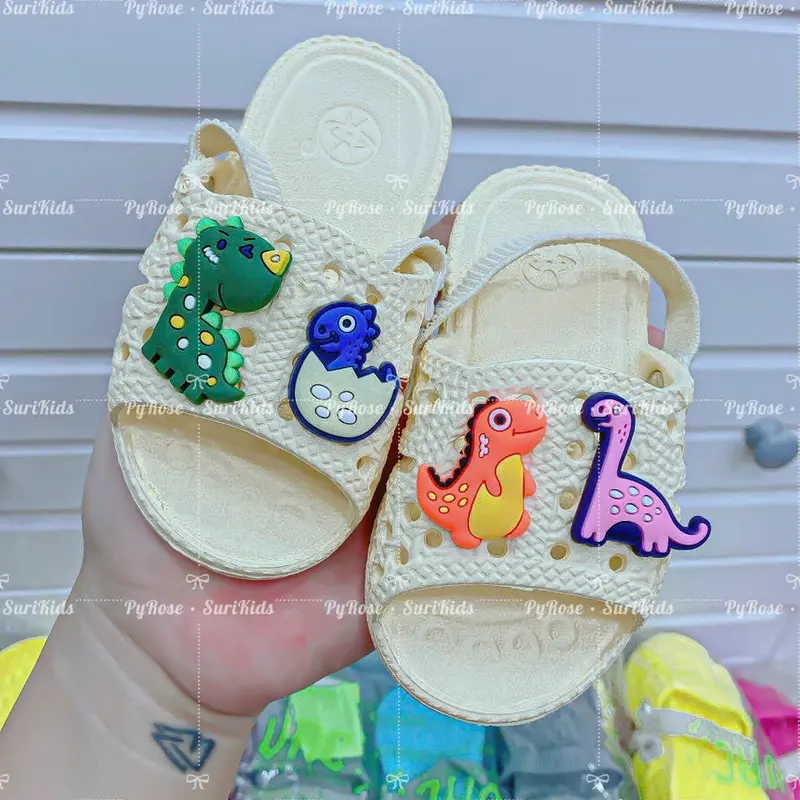 DÉP TỔ ONG CÓ QUAI HẬU CHO BÉ KÈM TICKER (size 15-19 k có quai hậu) Sandal Kem 2