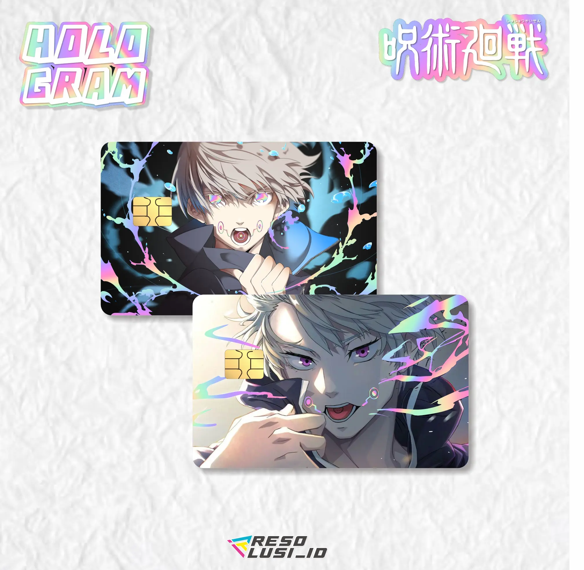 Sticker Skin Card HOLOGRAM Jujutsu Kaisen V3 - Stiker Kartu ATM Anime
