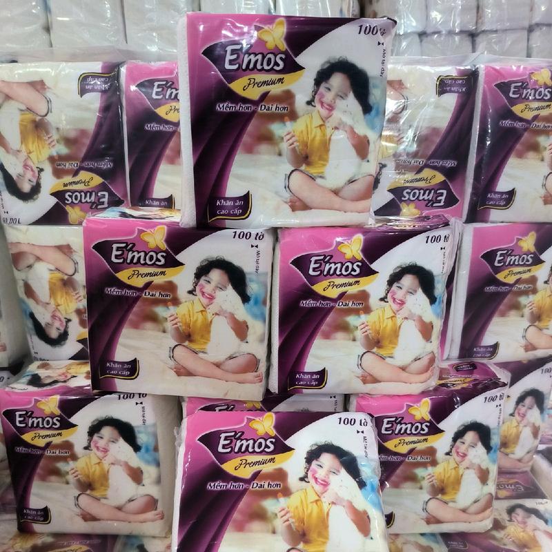 [ 10 gói e'moss khổ lớn ] khăn giấy Emos vuông khổ lớn Giấy Vệ Sinh (gói 50-55tờ) Giấy Ăn