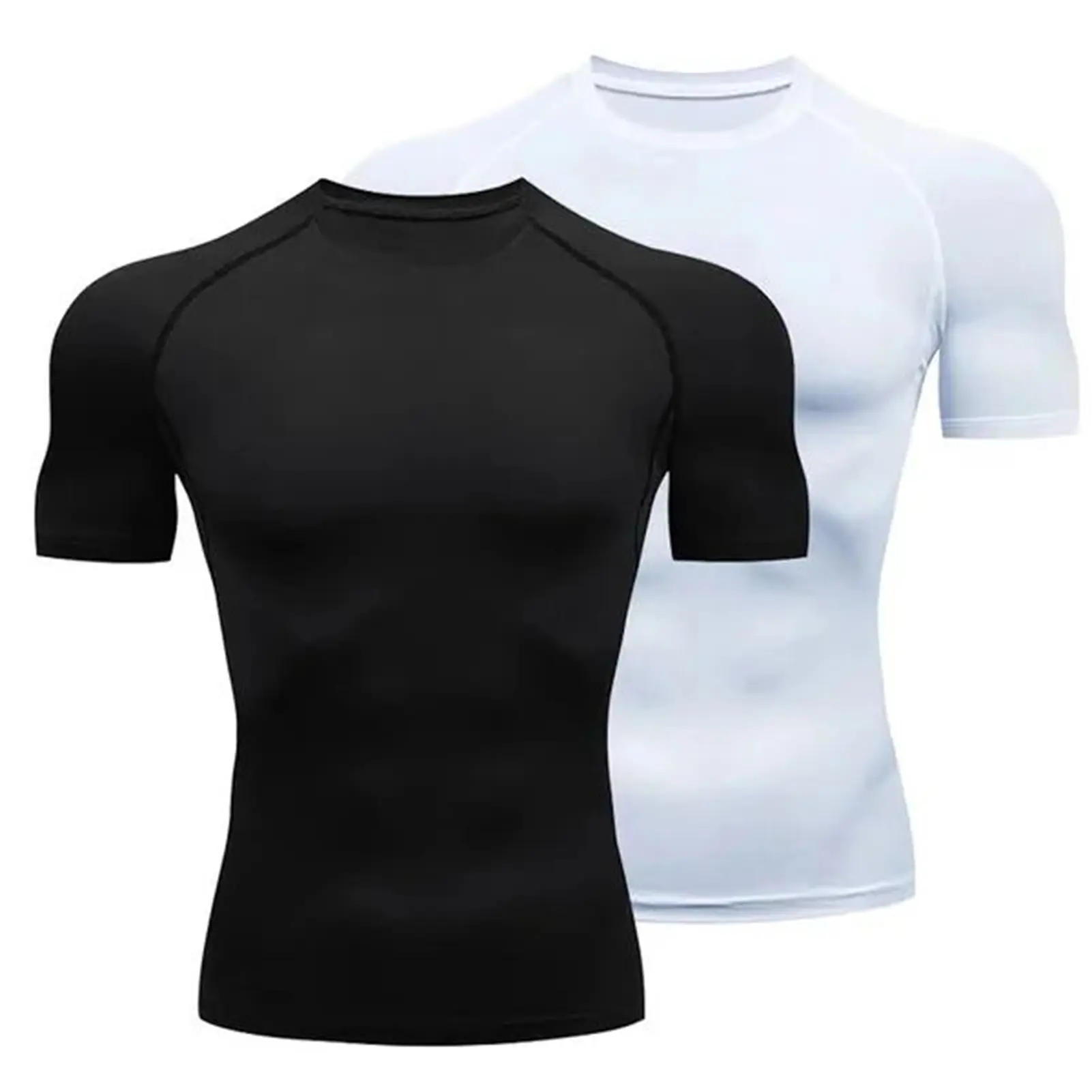 Psewrcg O-neck Short Sleeve Thin Solid Color Men T-shirt Summer Running Compression T-shirt Streetwear