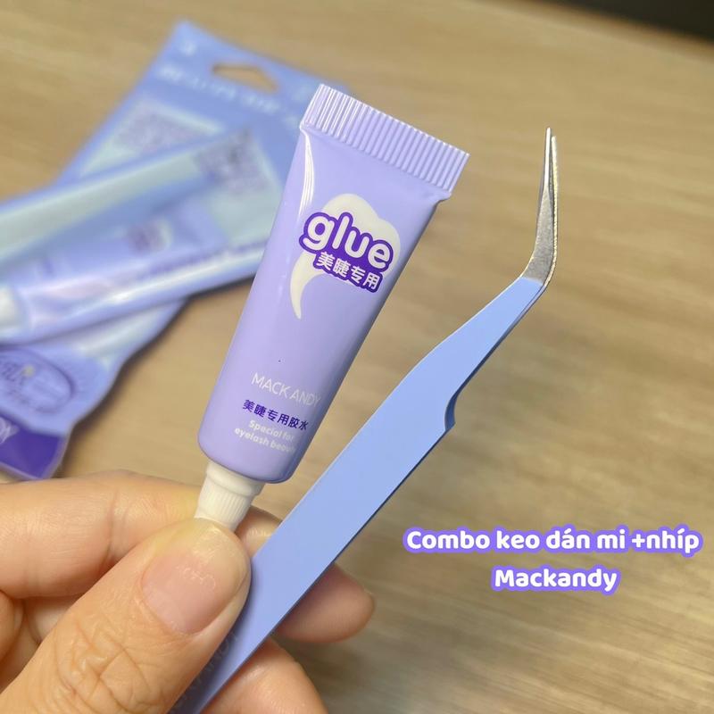 Combo 2 món keo dán lông mi và nhíp gắn mi Mack