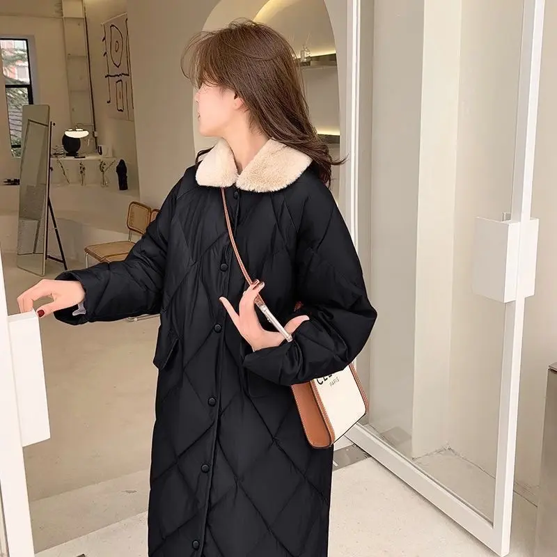 Áo phao siêu nhẹ dáng dài cổ lông hàng siêu hót