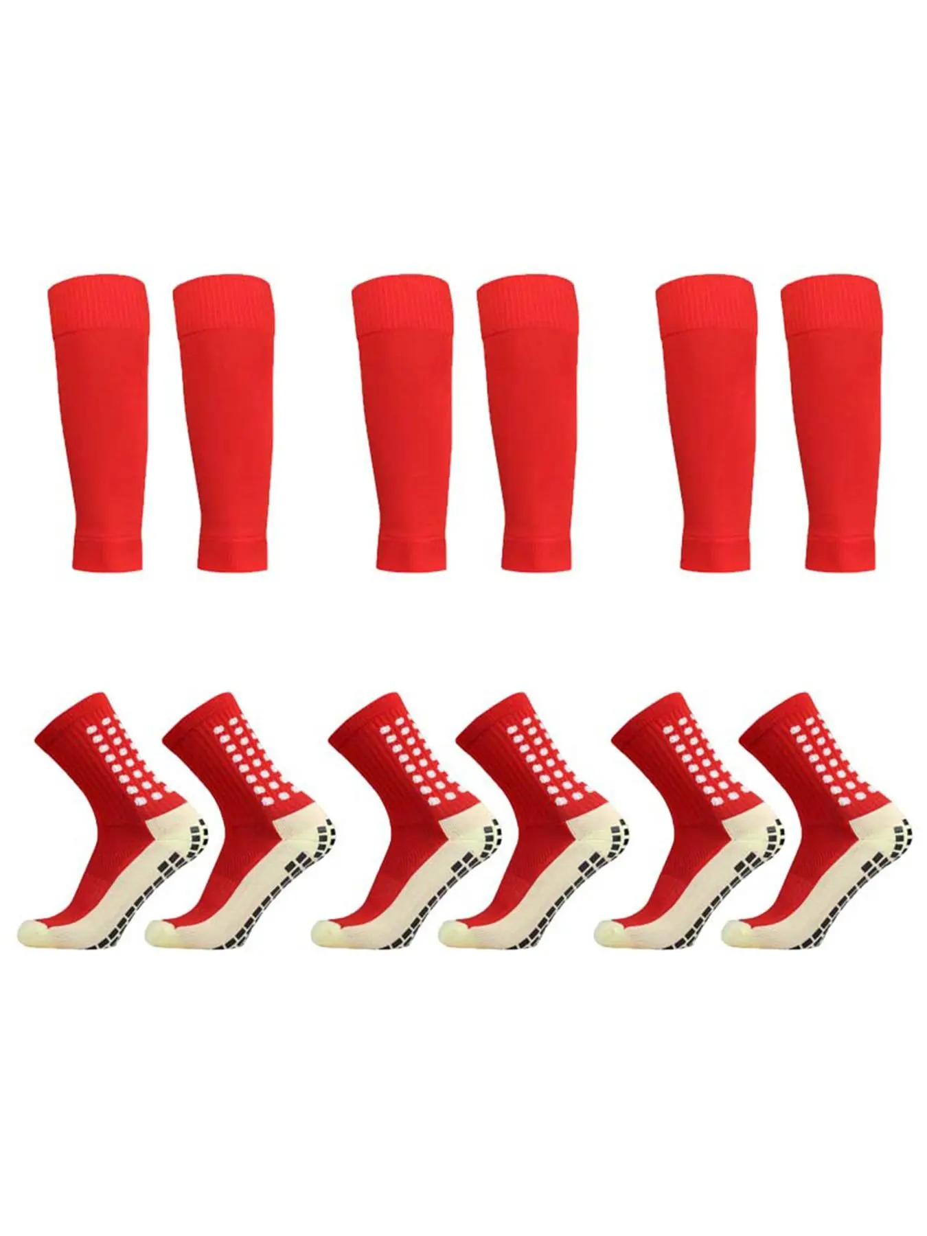 SportGrip Non-Slip Soccer Socks – Pack Of 3 Pairs For Athletes, Sizes 9-12 (26cm)