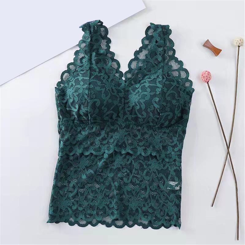 Áo Ngực Lưng Ren Dài Ren Đẹp Có Đệm Ngực Để Ngăn Ngừa Phơi Sáng, Áo Yếm Nữ Đồ Lót Thời Trang Áo Ngực