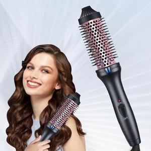 Hair Curler, 1 Count Hair Straightening Comb, Heated Curling Brush, Drying Hood for Women & Girls, Professional Hairstyle Essential Tool for Home & Salon Use, New Year & Winter Gift, Christmas Gift, Stocking Fillers
