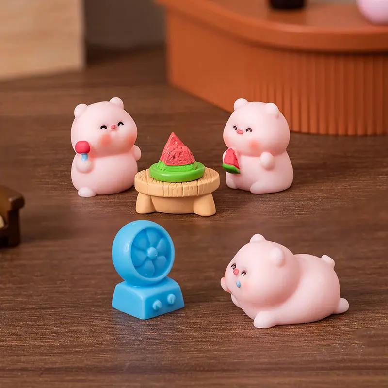 Tượng Nhỏ Con Heo Hồng Mùa Hè, Đồ Trang Trí Cảnh Quan Siêu Nhỏ Hình Heo Hoạt Hình, Mô Hình Nhà Búp Bê, Đồ Trang Trí Nội Thất Ô Tô, Trang Trí Bàn Làm Việc Tại Nhà, Kích Thước Nhỏ 2