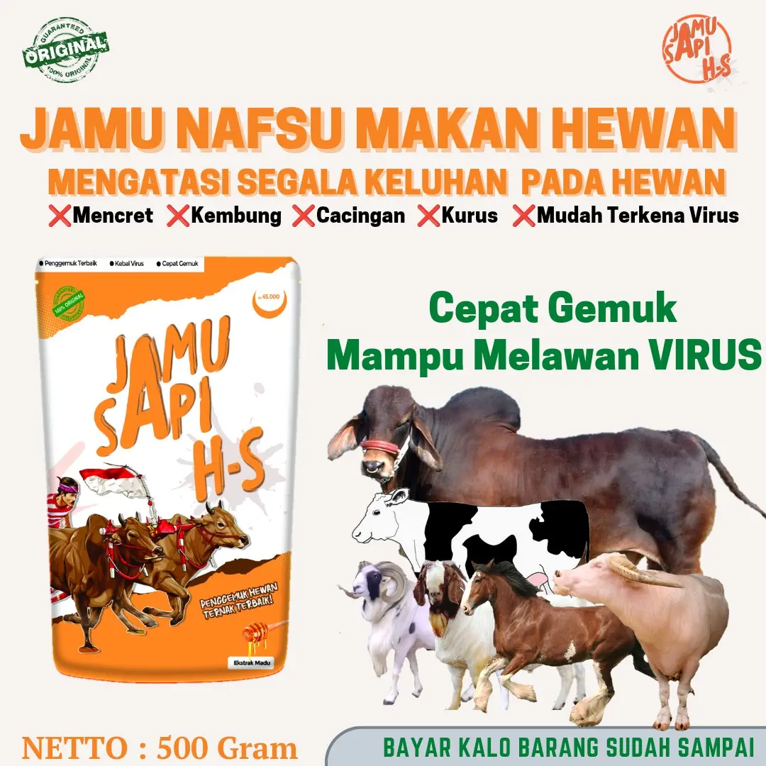 JAMU HS PENGGEMUK KUDA SAPI KAMBING DOMBA KERBAU CEPAT ALAMI