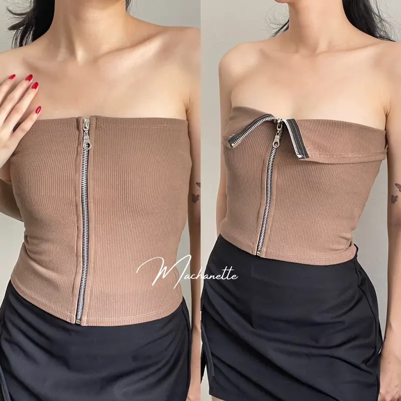 Noni Top | Atasan Tube Top Kemben Rib Knit Premium Wanita Big Size 2