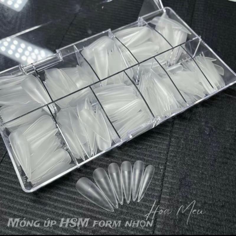 Hộp móng úp fom nhọn HSM hộp 500 móng phụ kiện làm nail