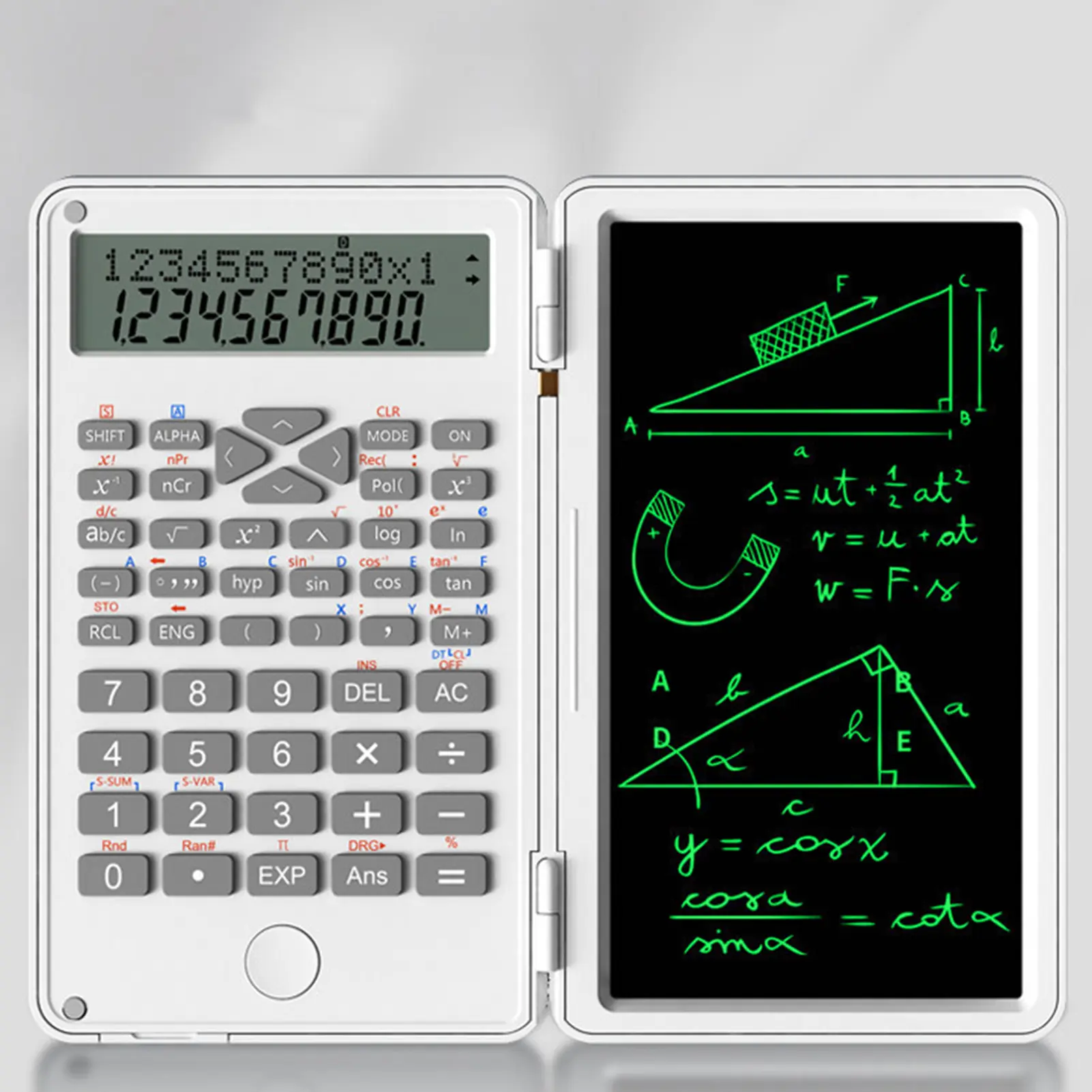 Baviat-Calculator Clamshell Design Double Line Display Smart Writing One Click Delete LCD Screen Calculator ABS 240 Arithmetic Functions Digital Calculator Office Supplies