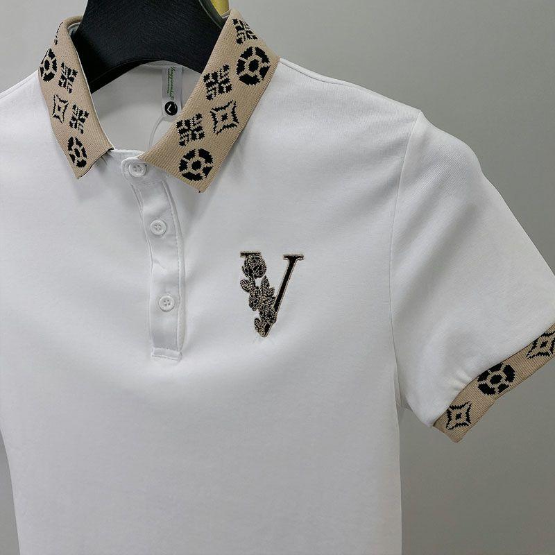Product Introduction of Áo Polo Thêu, Nhẹ, Dành Cho Nam Giới, Dáng Ôm, Áo ngắn Tay Áo, Cá Tính Hợp Xu hướng In Cổ Áo, Nối, Khối Màu Mùa Hè, Cổ Áo bẻ xuống, Áo Phông 2