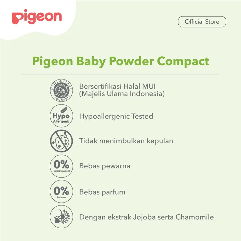 Pigeon Compact Baby Powder 45gr Bedak Padat Bayi Untuk Kulit Sensitif | Compact Refill 5