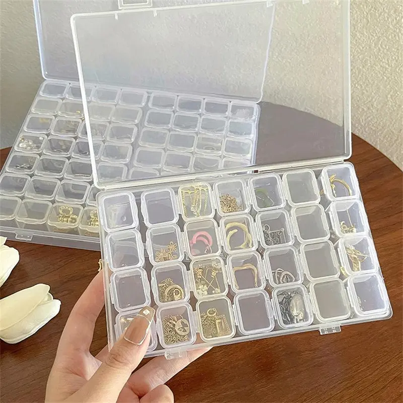 Jewelry Storage Box, 1 Count 28 Grids/56 Grids Jewelry Organizer, Home Organizer for Earrings, Necklaces, Bracelets 0