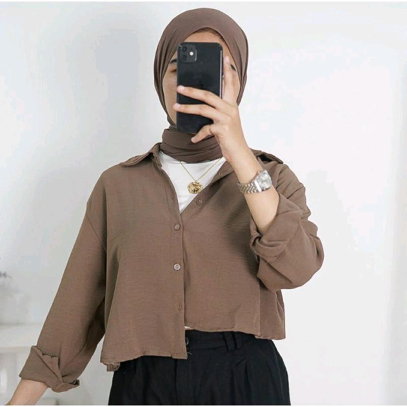 KEMEJA CROP CRINKLE KEKNIAN/GAYA KOREAN STYLE 7