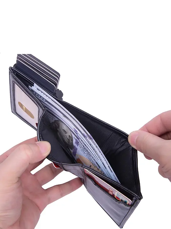 Men's Business Style Minimalist Wallet with Card Slots, RFID Blocking Card Holder, Casual Trendy Wallet for Work & Daily Use 2