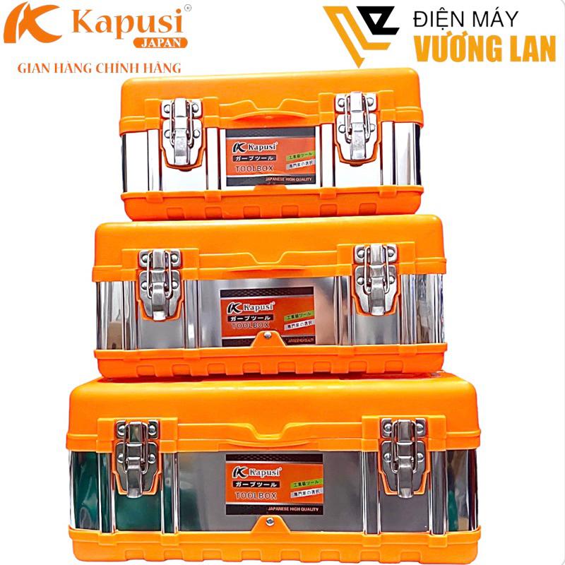  Hộp Thùng đựng đồ nghề thân khoá inox 14,17,19 Inch Kapusi Japan - Hộp đựng dụng cụ đa năng cầm tay cơ khí máy móc 