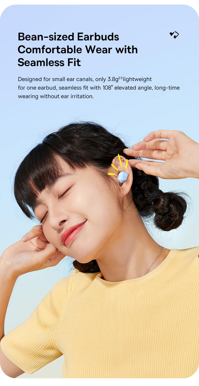 Product Introduction of Baseus Bowie pw02 TWS 5.3 Bluetooth earbuds smart noise reduction in-ear headset built-in microphone touch control true wireless earphone strong Bass Audio earphones 2