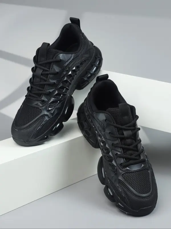 Men's Fashionable Lace Up Low Top Sneakers, Workout Sneakers, Casual Comfortable Breathable Sports Running Shoes, Male All-match Round Toe Shoes for Daily Wear, Running Athletic Shoes 2