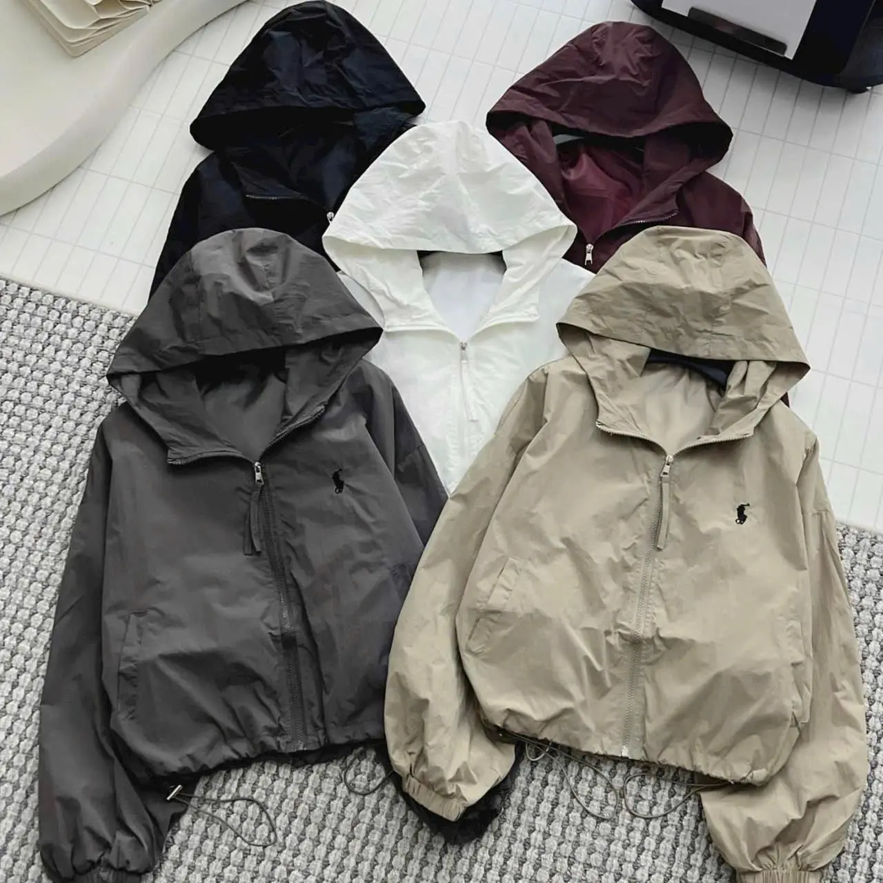 Áo Gió Trơn Nhăn 2 Lớp (CÓ MŨ) Fom Rộng Từ 45-65kg Nữ Jacket