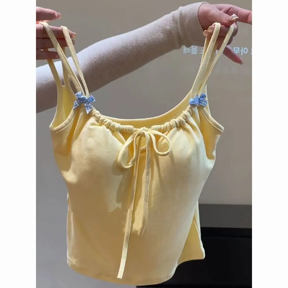 Dây Đeo Áo Ngực Có Đệm Ngực, Phong Cách Hàn Quốc, Màu Trơn Dễ Phối Đồ Áo Vest, Dành Cho Nữ, Hàng Mới Về, Có Thể Mặc Bên Trong Hoặc Bên Ngoài, Không Tay, Mỏng Vừa Vặn, Áo Mặc Trong