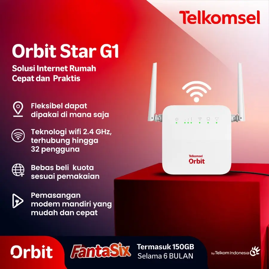 Telkomsel Orbit Star G1 Modem Wifi 4G High Speed Free Kuota