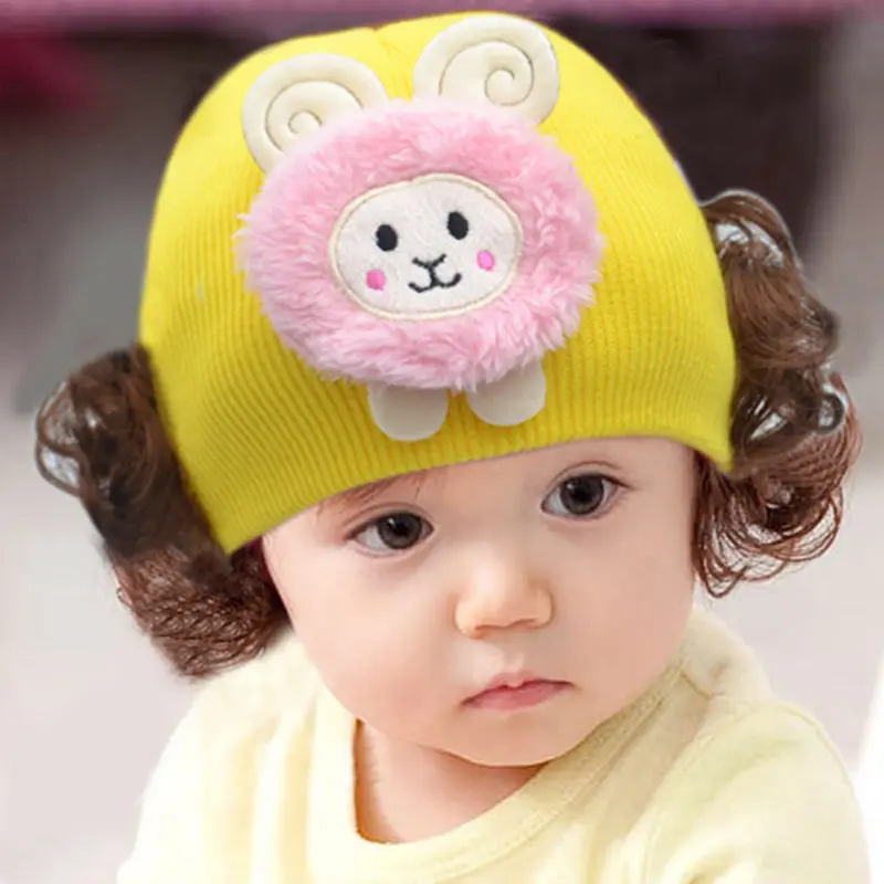 Godhagiv-Mũ Len Cho Bé Gái Và Bé Trai, Dễ Thương, Thỏ, Động Vật, Sợi Len, Đan, Tóc Giả, Mũ, Mũ Đầu Lâu 5