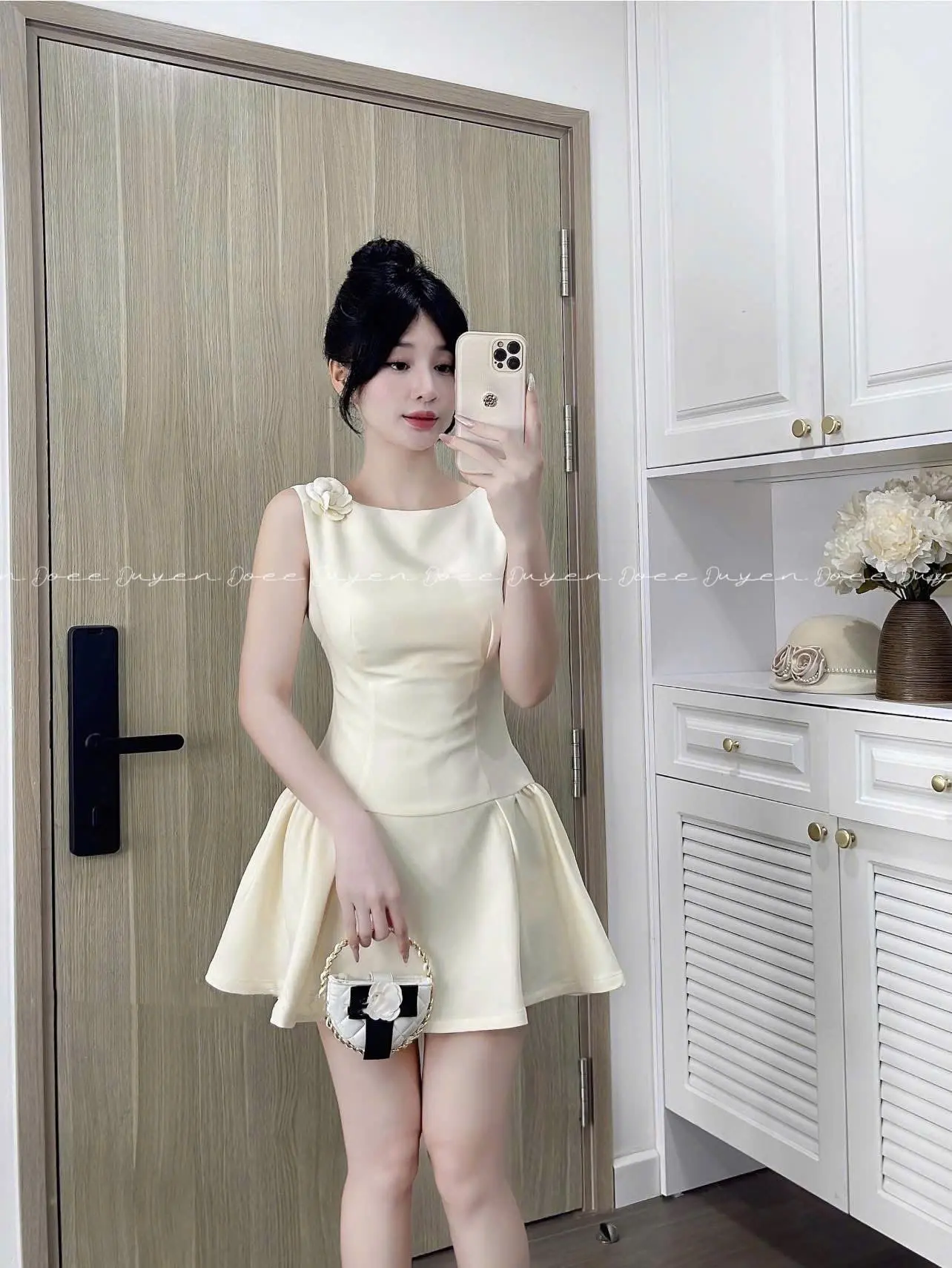SOOCHAN -  Váy tuyết mưa kèm tag hoa trà, thiết kế cao cấp, sang trọng đi tiệc, sự kiện Nữ Women Dress