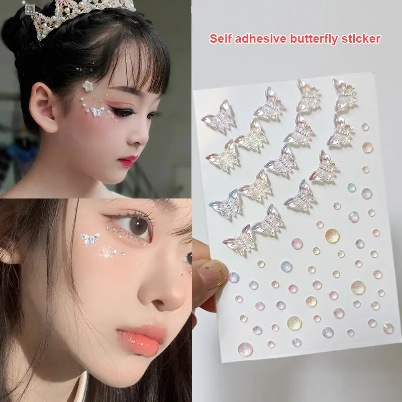 【Bailliff】สติ๊กเกอร์คริสตัล Symphony Aurora ตกแต่งใบหน้าสามมิติแวววาว DIY สติ๊กเกอร์เจาะ