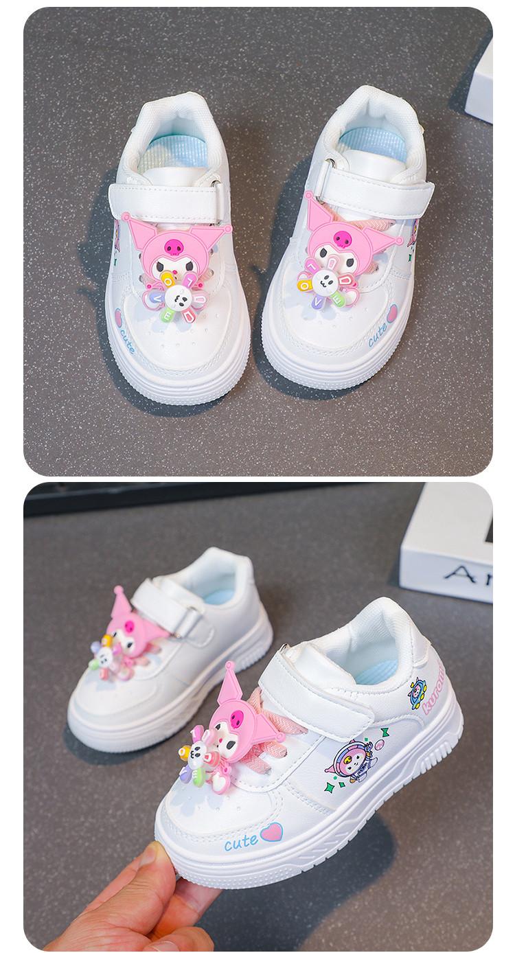 Product Introduction of 2025 Children Casual Shoes for Girls Spring New Fashion Korean Style Soft Bottom Anti-slippery Versatile Trendy Kuromi Baby Walking Sneakers 9