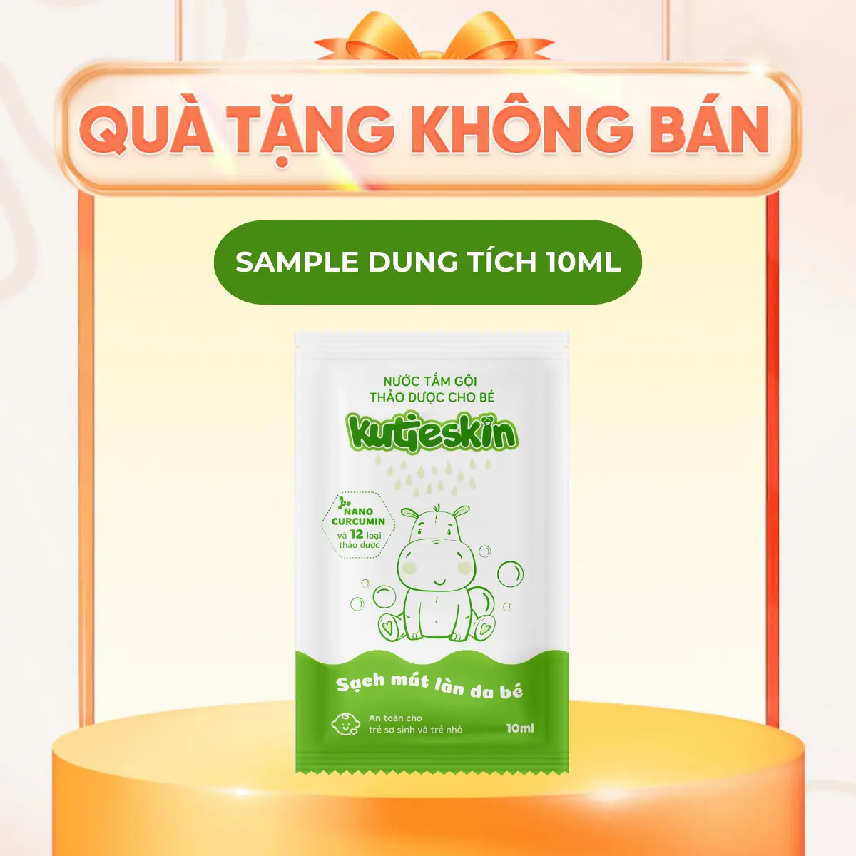 [HÀNG TẶNG KHÔNG BÁN] Nước tắm gội thảo dược cho bé Kutieskin gói 10ml HN0564
