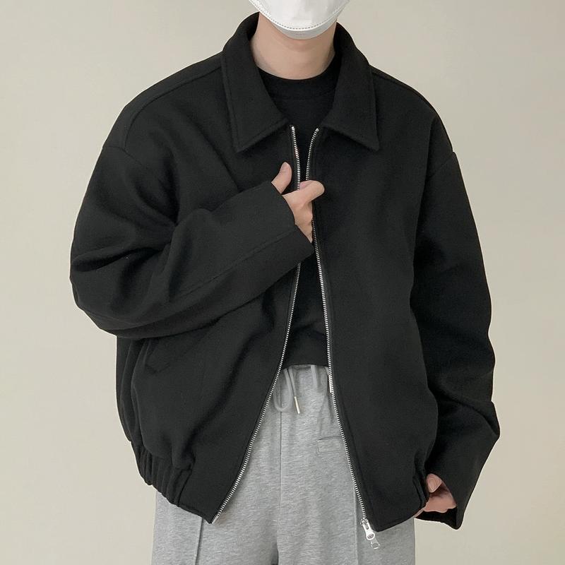 Áo Khoác Dạ Nam Basic Dài Tay Bo Gấu ATINO 2.8899 VN Form Jacket Menswear Blazer Navy áo  khoác áo  dạ