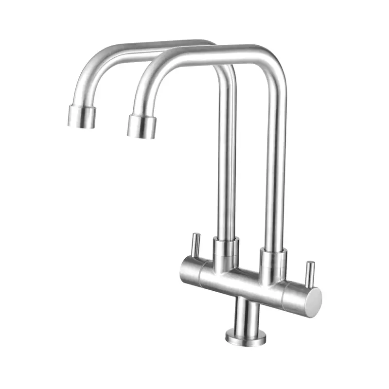 AZKO Kris Keran Dapur Leher Angsa Dual Tap 3082D Kitchen Sink Faucet Peralatan Dapur Kran Air Wastafel 0