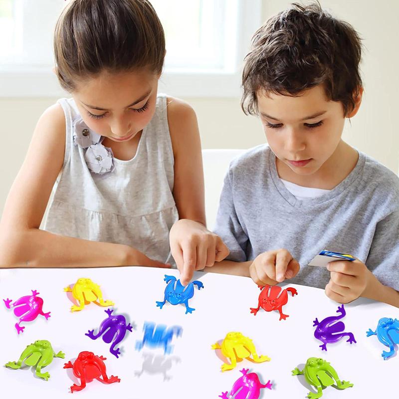 Random Color Frog Design Jumping Frog Toy, Cute Animal Design Stress Relief Toy.Creative Children's Tabletop Game 0