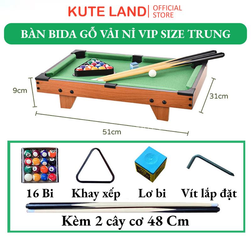  Bàn bida cỡ vừa 51x31x9 cm bằng gỗ thảm vải nỉ bia dành cho trẻ em và người lớn giải trí thư giãn tại nhà 