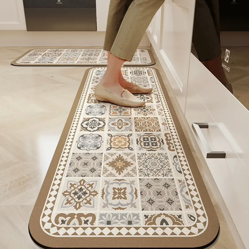 Bộ thảm bếp cao su hàng nhập khẩu cao cấp thấm hút,chống trơn trượt(kt 40*60 cm và 40*120cn) 0