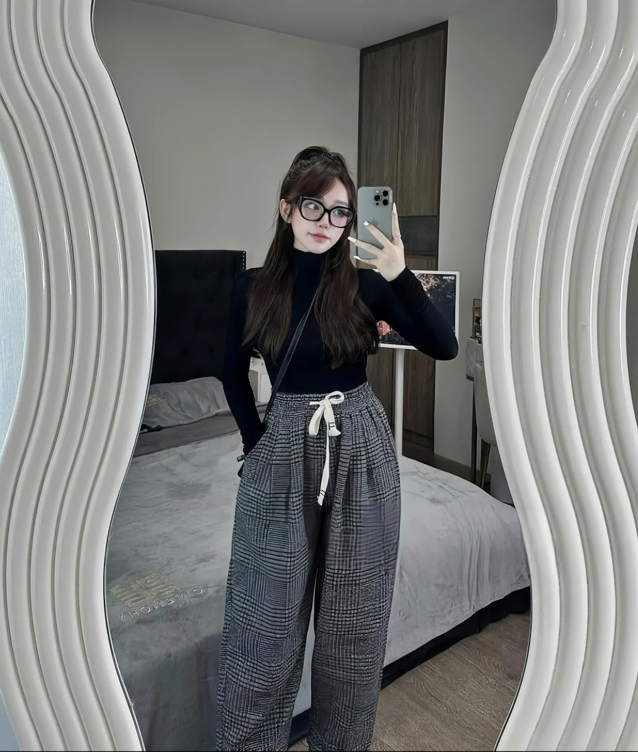 Q28-Quần ông rộng nữ chất dạ twet có dây chun điều chỉnh mix đồ được đẹp từ 40-70kg