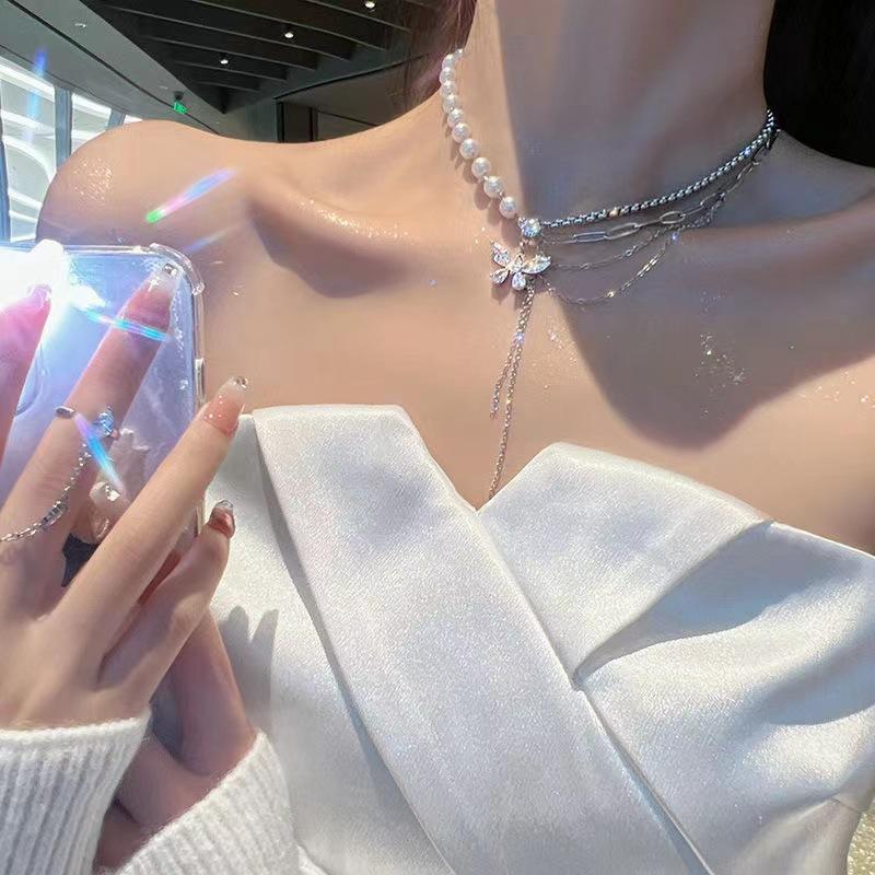 Product Introduction of Vòng Cổ Ngọc Trai, Hàng Mới Về, Vòng Cổ Khâu Tua Rua Bướm Zircon, Thiết Kế Đặc Biệt, Giá Cả Phải Chăng, Sang Trọng Cao Cấp, Dây Chuyền Xương Đòn Thời Trang 7