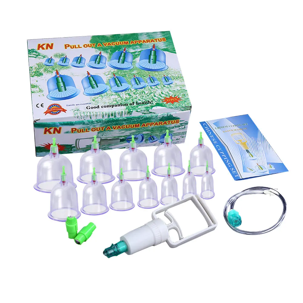Hiltoner| 12Pcs Plastic Thicken Vacuum Suction Cupping Cup Pain Relief Body Massage Cans