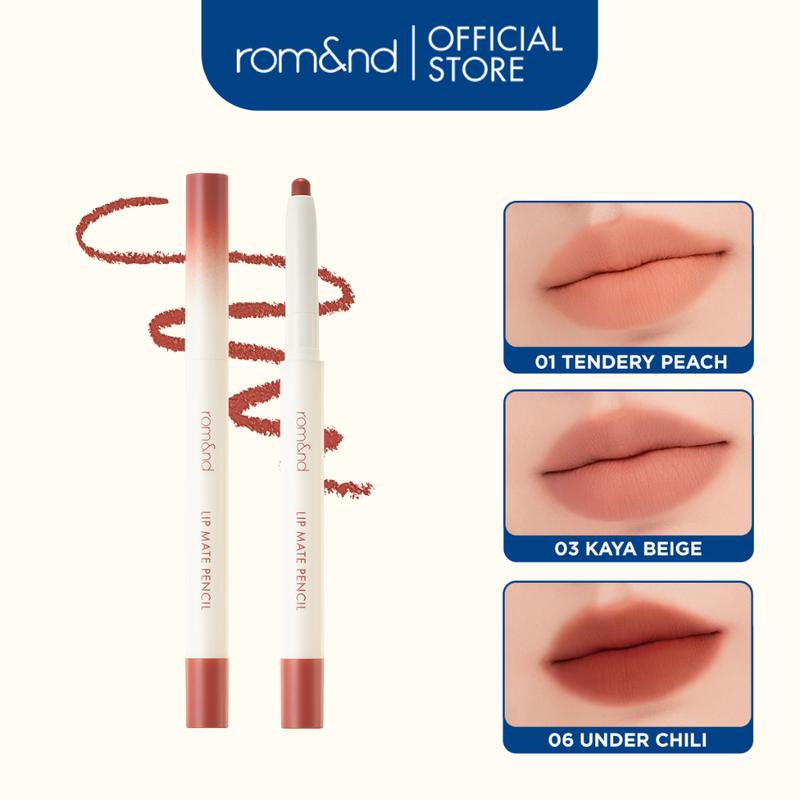 Rom&nd Chì Kẻ Viền Môi Mịn Lì Kèm Cọ Tán Hàn Quốc Romand Lip Mate Pencil - Be OVEEER Shade - 0.5g Cosmetic Mỹ Phẩm Eyeliner