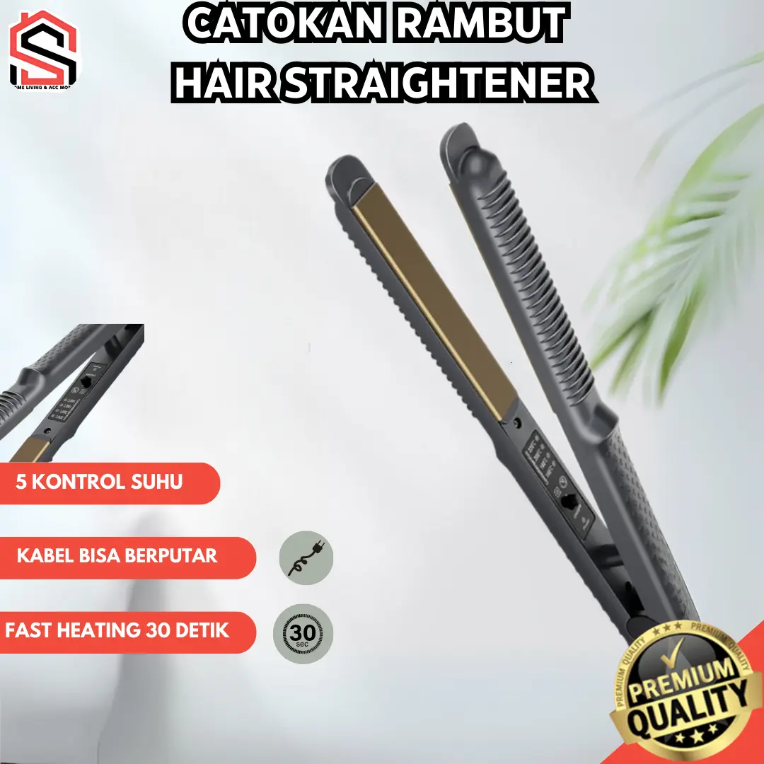Catokan Rambut 2 in 1 Rambut Keriting Lurus 5 Mode Panas Hair Curly Straightener