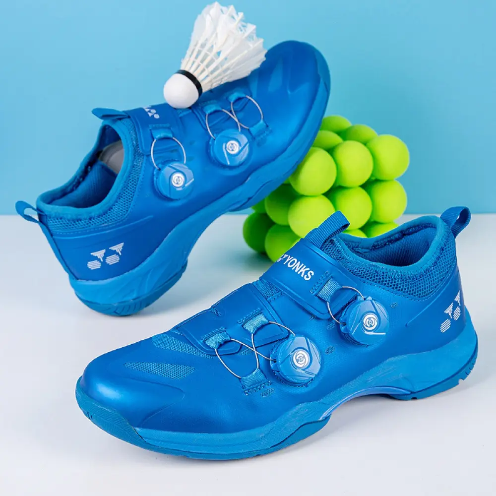 Badminton Shoes Men's and Women's Double Rotating Buckle Popular Professional Training Sneakers Korean Fashion Student Couple Running Shoes