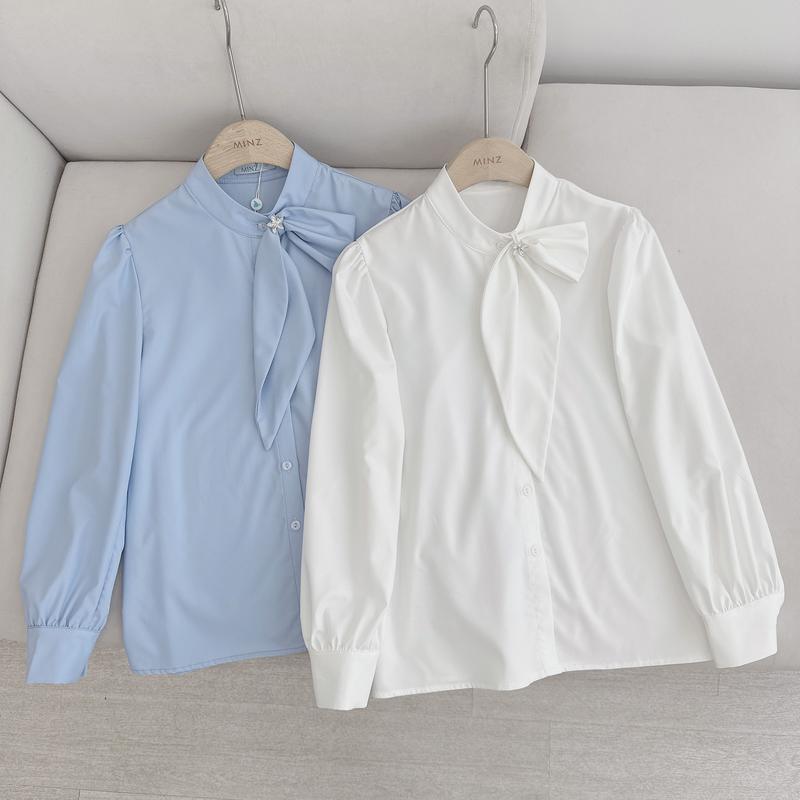 Áo Sơ Mi Cổ Nơ Lệch MINZ STORE Mã 1159